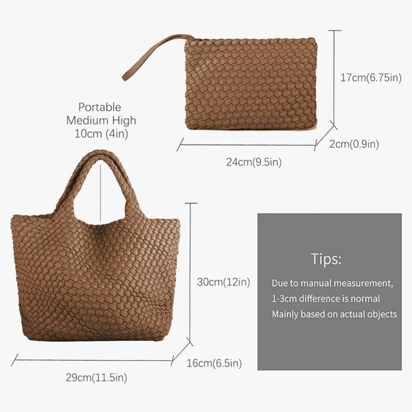 Like new, Woven tote bag with detachable clutch. Price Firm. - Picture 4 of 10
